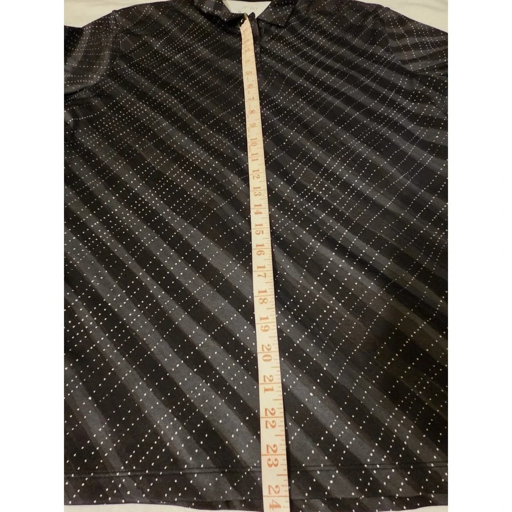 Nike Dri-FIT Golf Polo Shirt Men's XL Black Gray Plaid Check Performance...